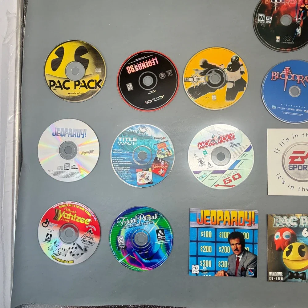 Vintage PC CD-ROM Game Lot Pac-Pack NHL 98 Test Drive Jeopardy Untested